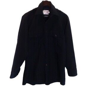 Elbeco Tex Trop Uniform Shirt Black Sz 15.5-33 Mens Polyester